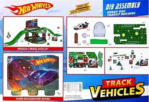 Zestaw HOT WHEELS Tor samochodowy Leśny Parking + 2 Samochody