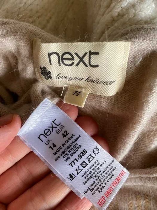 weter wlochaty 42 44 +size xl cekiny naszywki nietoperz oversize krem