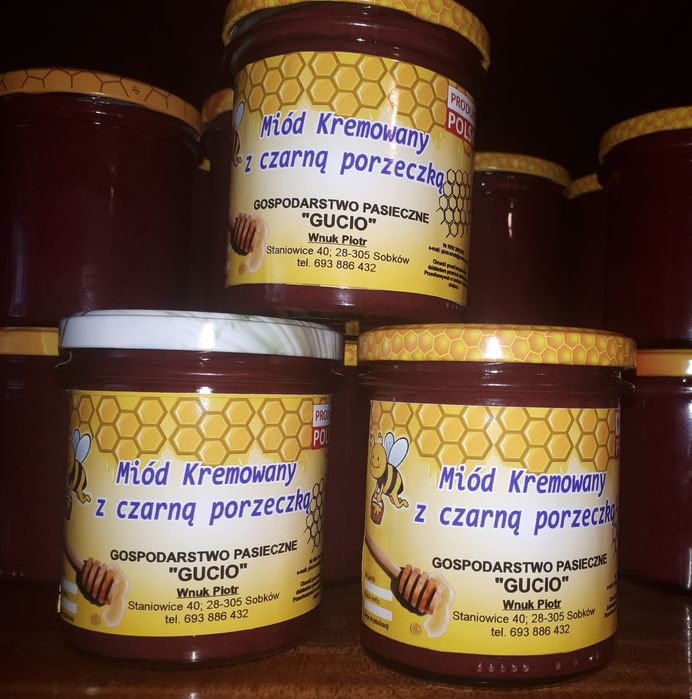 Miód kremowany z czarną porzeczką