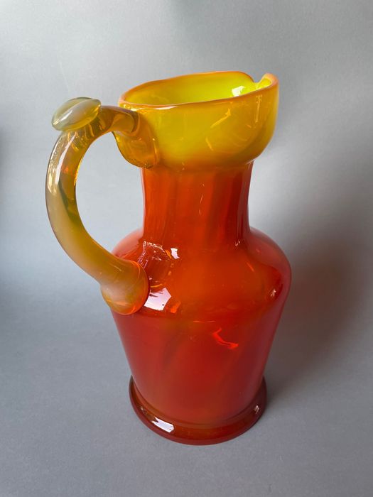 Dzbanek Fiedorowicz HSG Ząbkowice kolorowe szkło PRL