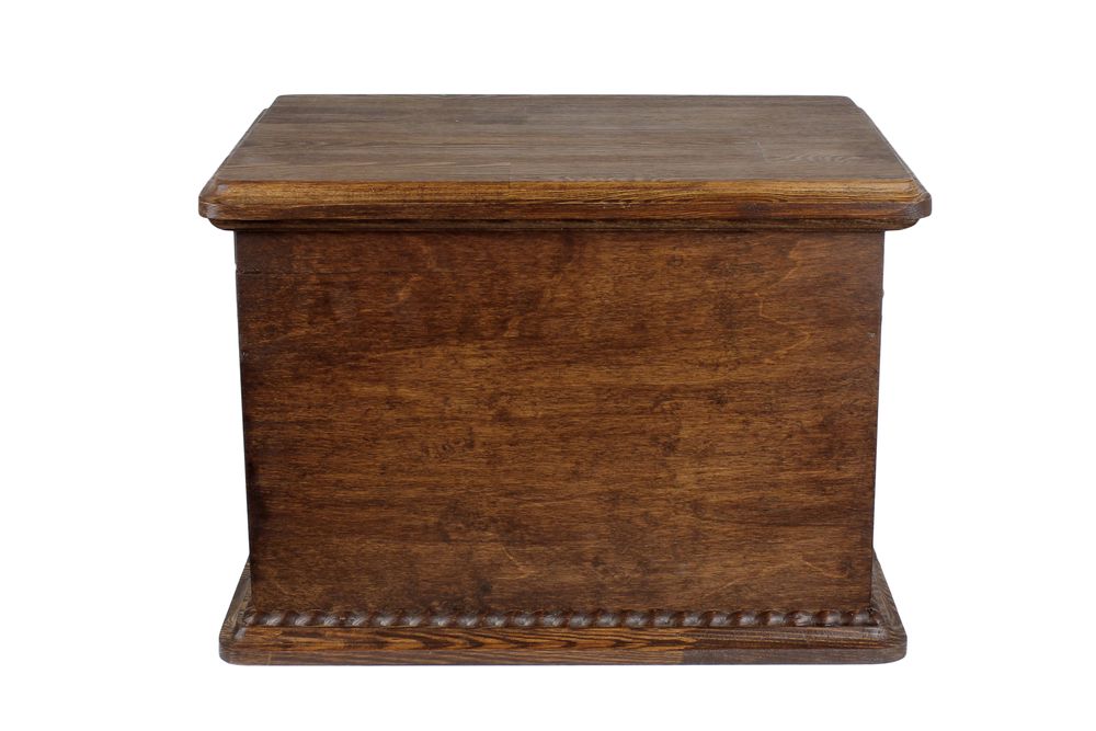 Duński koń gorącokrwisty urna na drewnie z statuetką stojącą Art-Dog