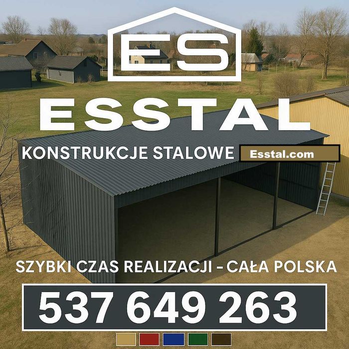 Wiata Blaszana Garaż | HALA MA MASZYNY | Magazyn Rolniczy | - ESSTAL-