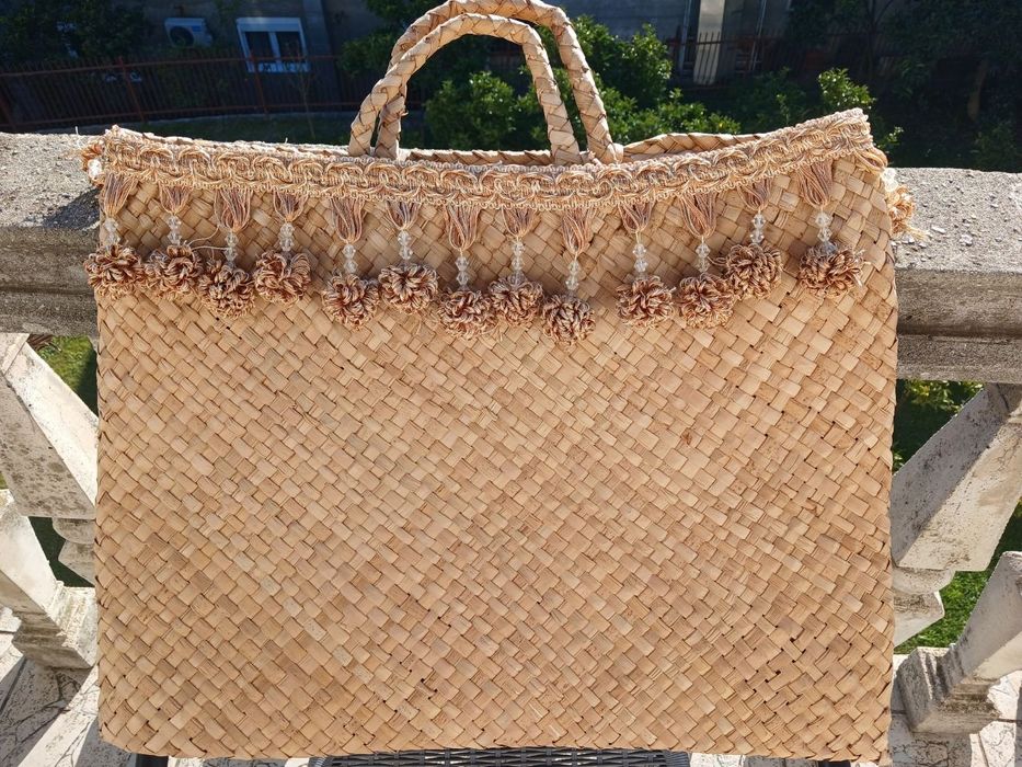 Сумка пляжна натуральна велика