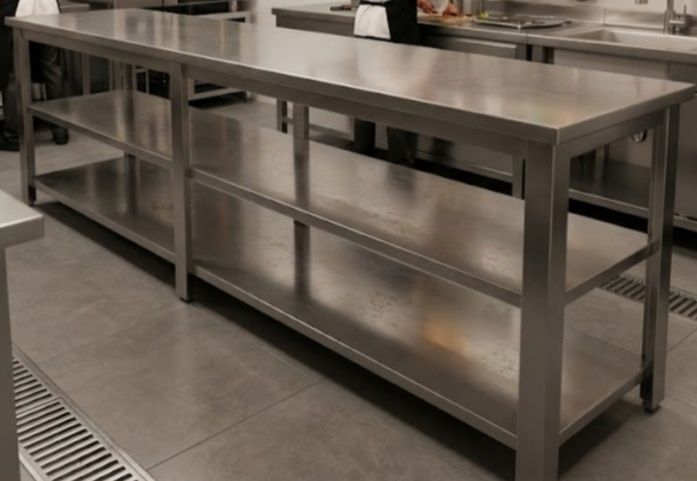 Bancada grande inox 2.50 x 0.45