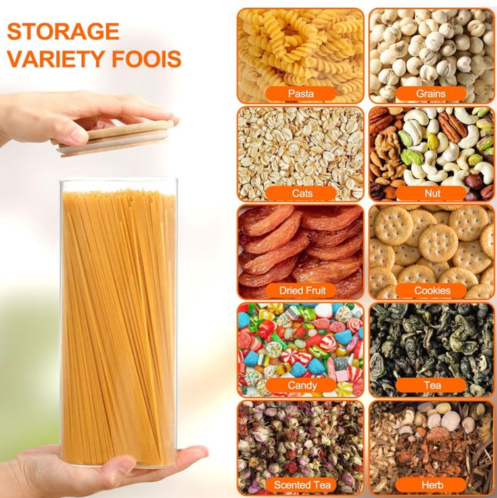 YUEYEE 2-pak szklanych pojemników 2100 ml z pokrywką