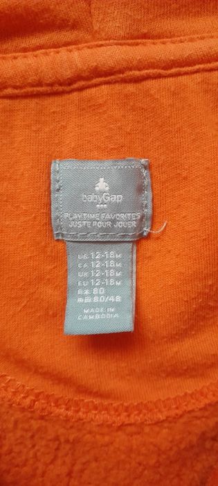 Bluza GAP 12-18 msc. Pomarańczowa