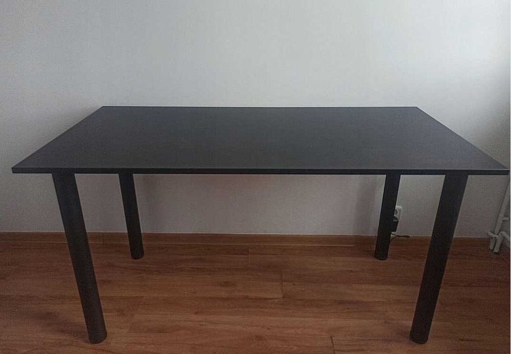 NOWE Biurko Gamingowe Komputerowe Czarne LED Z Regulacją Wysokośc