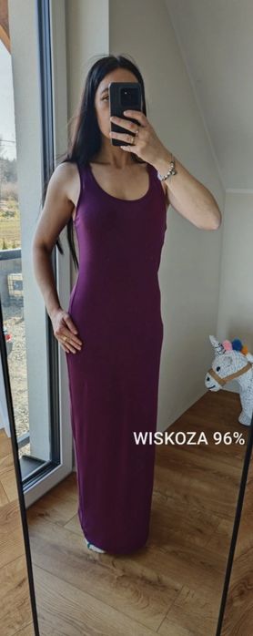 Długa sukienka maxi letnia fioletowa Atmosphere rozmiar M basic