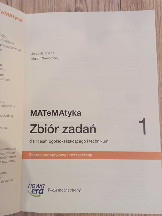 Matematyka 1 zakres podstawowy i rozszerzony zbiór zadań Nowa Era 2019