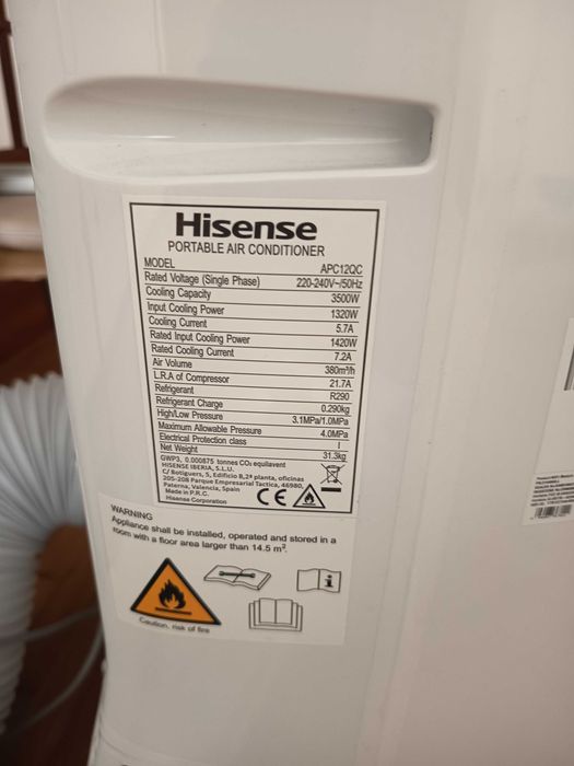 Ar condicionado portátil hisense 12000btu