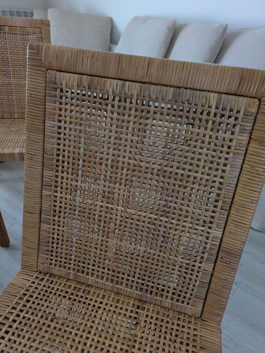 6 Cadeiras de Jantar Kenay em Madeira e Rattan Natural