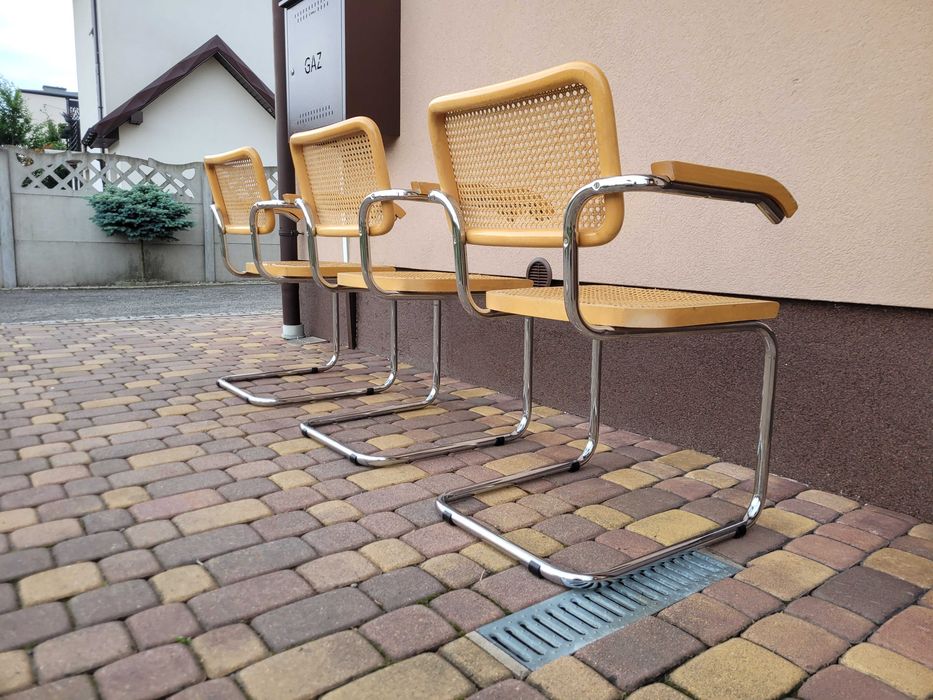 ‼️UNIKAT‼️ 3 x Krzesło Cesca proj Marcel Breuer Bauhaus Włochy Mid Century