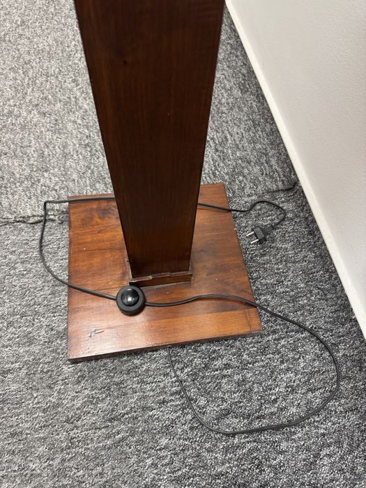 Lampa podłogowa drewniana 186 cm + klosz | vintage