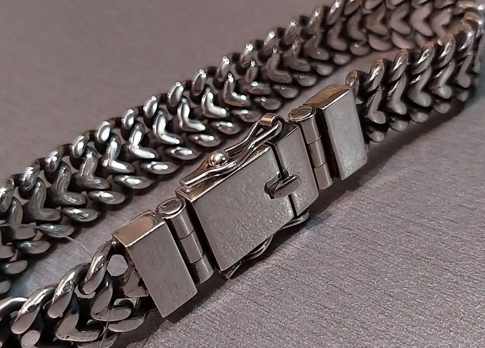 Срібний браслет 60г Панцир 2х чоловічий мужской серебряный браслет 925
