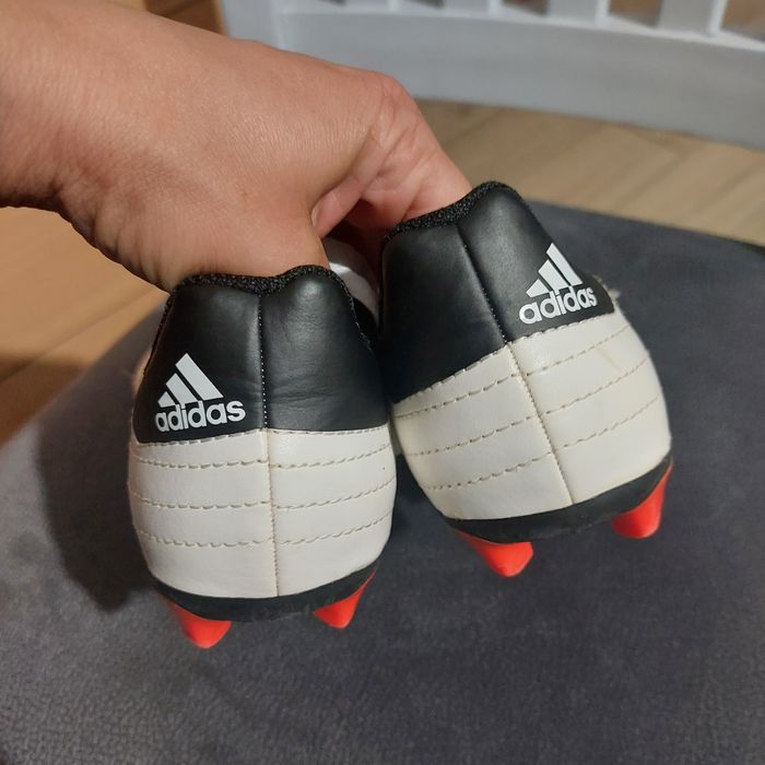 Buty piłkarskie biało czarne korki adidas goletto VI FG 31,5 cm