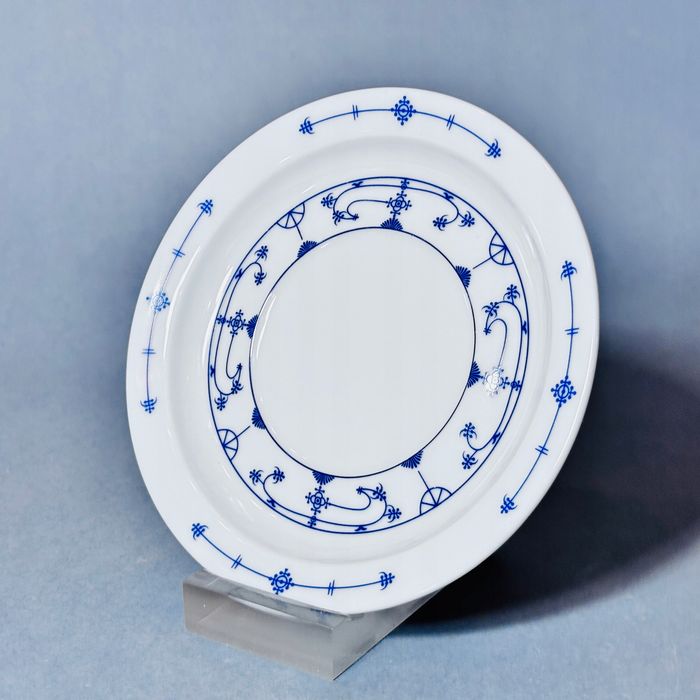 piękny talerzyk spodek porcelanowy wzór słomkowy indisch blau