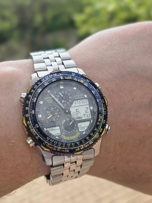 Kultowy Zegarek CITIZEN Navihawk Blue Angels World Time C300 - Sprawny
