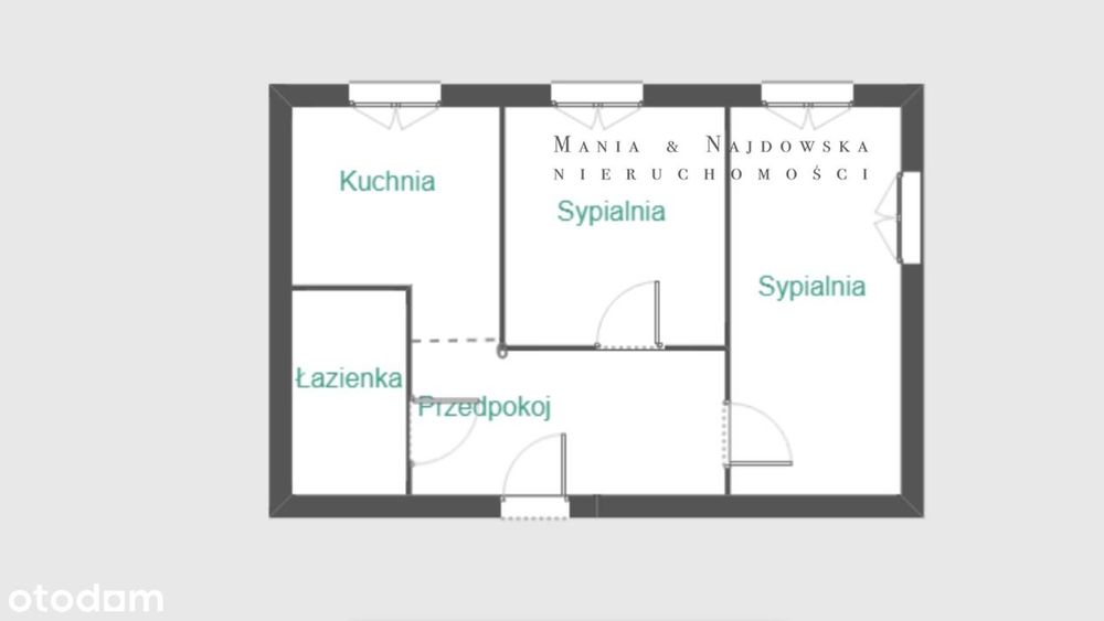 Rezerwacja  51 m²|2 pokoje| Centrum Zielonej Góry / II piętro|