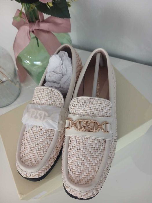 Mocassins Rinascimento Trançados Bege - Tamanho 37 | Novos com Etiqueta