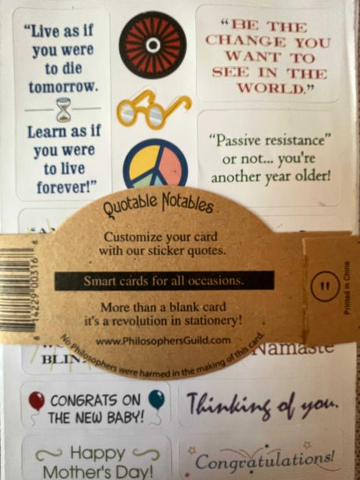 Cartão de Saudação e Autocolantes "Mahatma Gandhi"