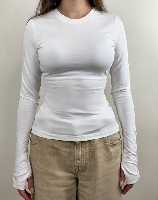 Лонгслів слім у двох довжинах(кроп+ подовжений) у розмірах S/M/L/XL