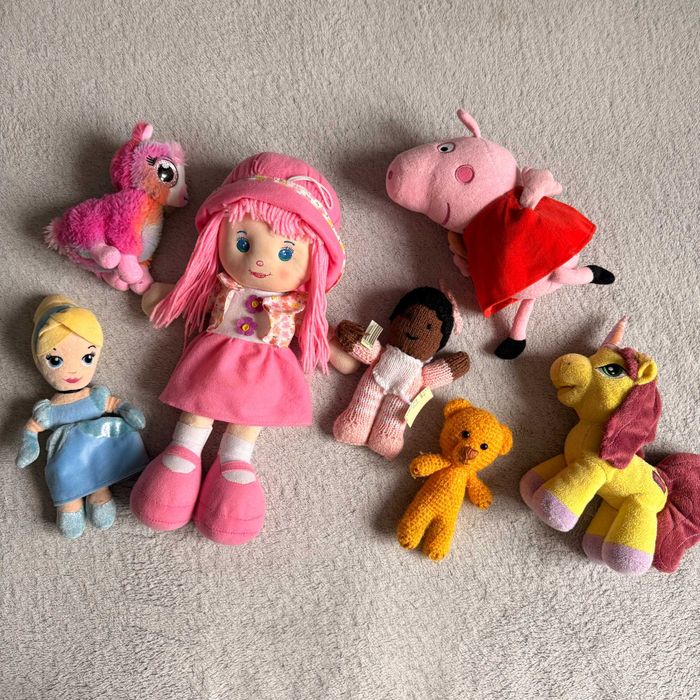 ЛОТ мягкие игрушки, кукла, единорог, эльза, свинка пеппа