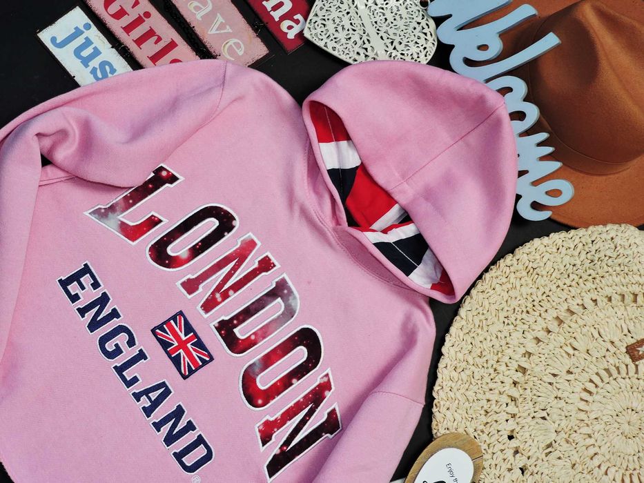 England Bluza pink kaptur London S/M