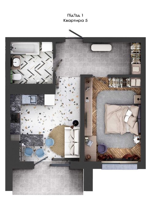 1-room apartment apartment by the address st. Kapelanska (area 44,3 m²) - Atlanta.ua - photo 3