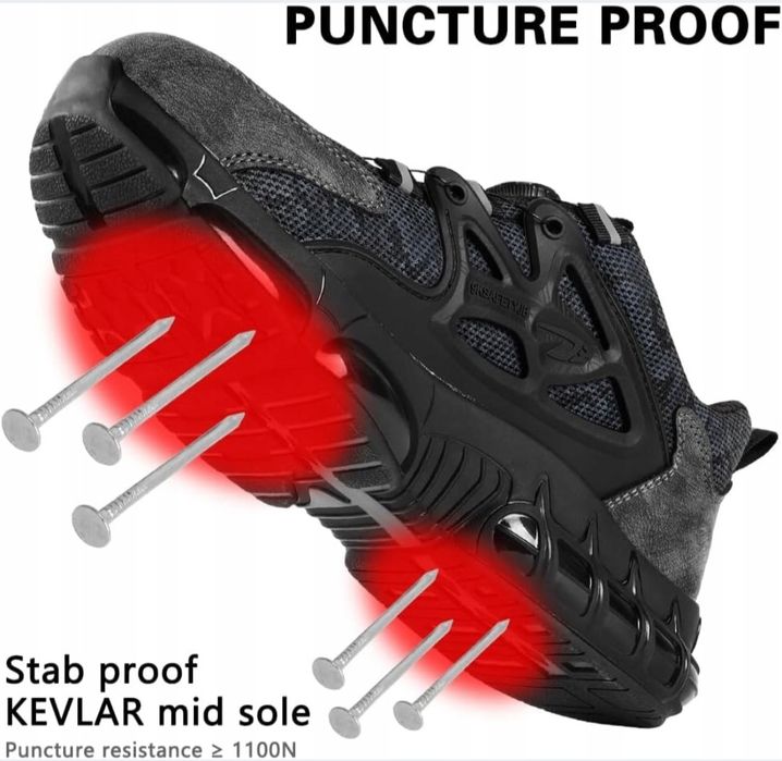 Czarne buty robocze r 40 stalowe noski antypoślizgowe
