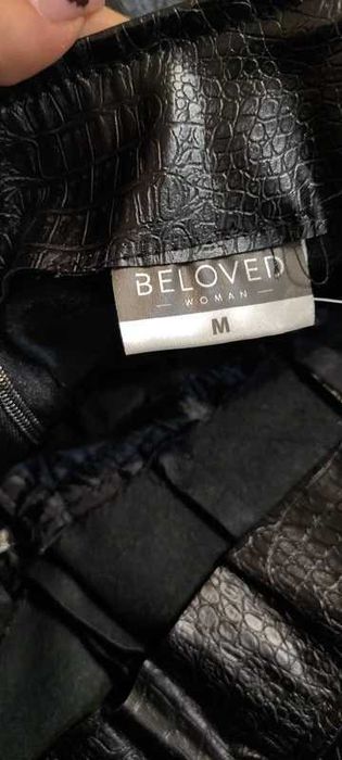Spódnica skórzana skóra eko skóra czarna wężowa Be loved