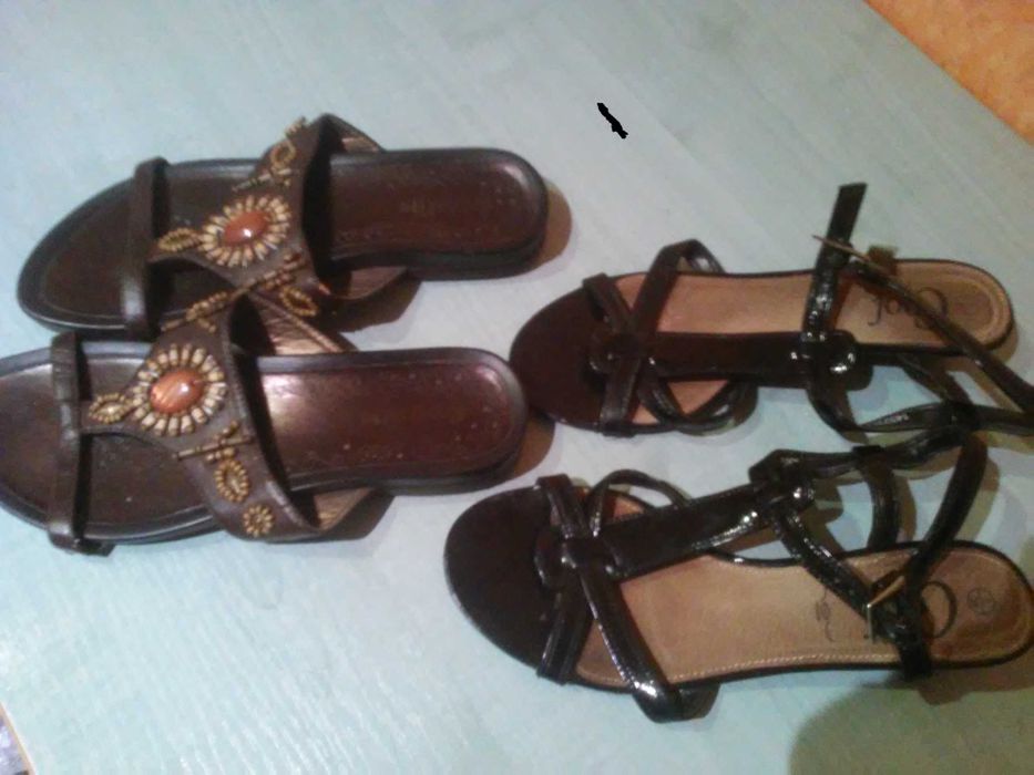 buty sandały czarne lakierowane  SKÓRA! New Look roz. 37/38