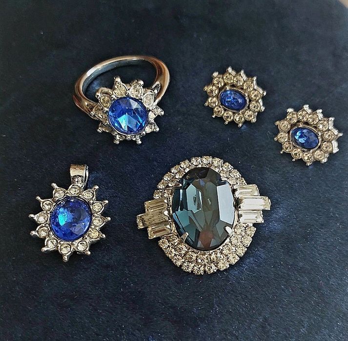 Broszka zestaw biżuterii vintage retro prl