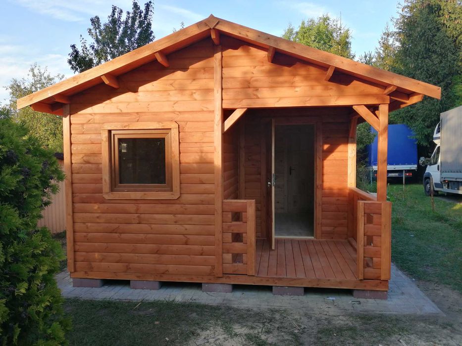 domek drewniany,wym.4x6,5m,parterowy,letniskowy,szkieletowy,ogrodowy