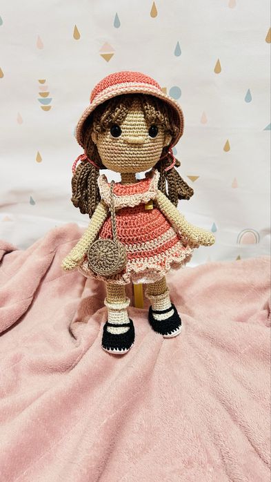 Lalka hand made 28cm ręcznie robiona na szydełku NA PREZENT/ZAMÓWIENIE