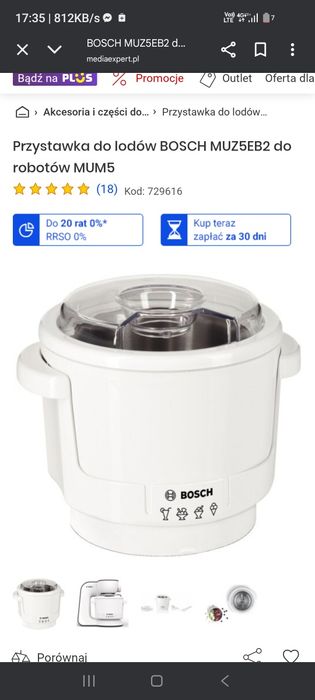 Przystawka do lodów BOSCH MUZ5EB2 do robotów MUM5