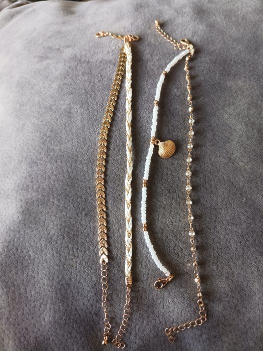 Conjunto de 4 lindas pulseiras de  tornozelo