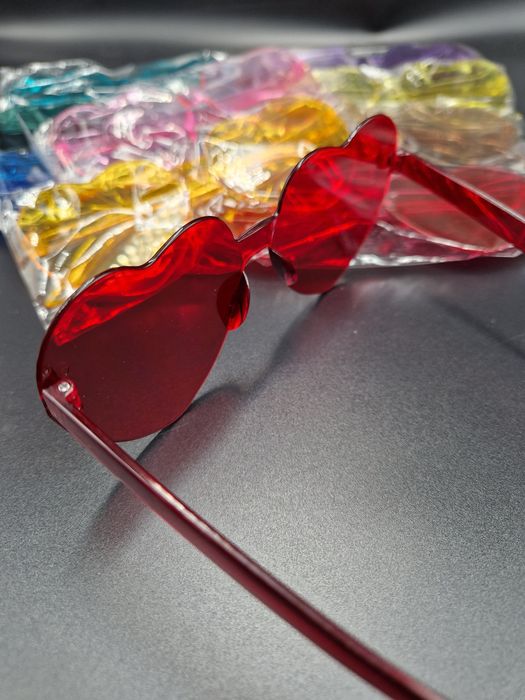 okulary imprezowe, okulary fotograficzne, okulary w kształcie serca