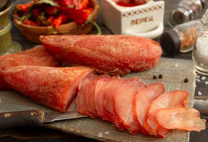 Бастурма Кавказская говядина/свинина/куриное филе/раба Лосось