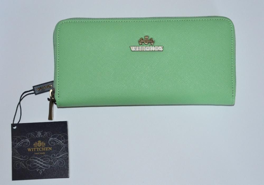 WITTCHEN skórzany portfel damski zielony ORYGINAŁ