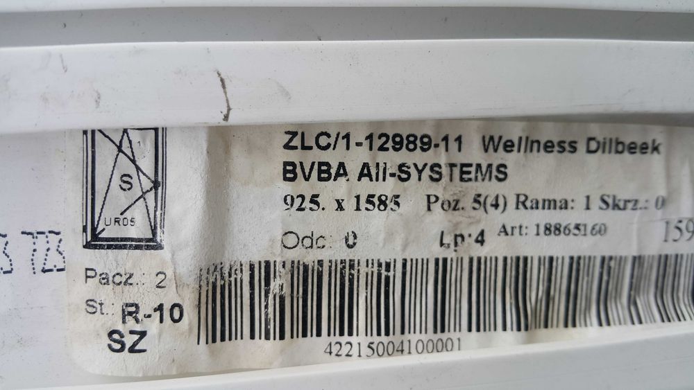 Nowe okno PCV 92cmx158cm / białe / lewe