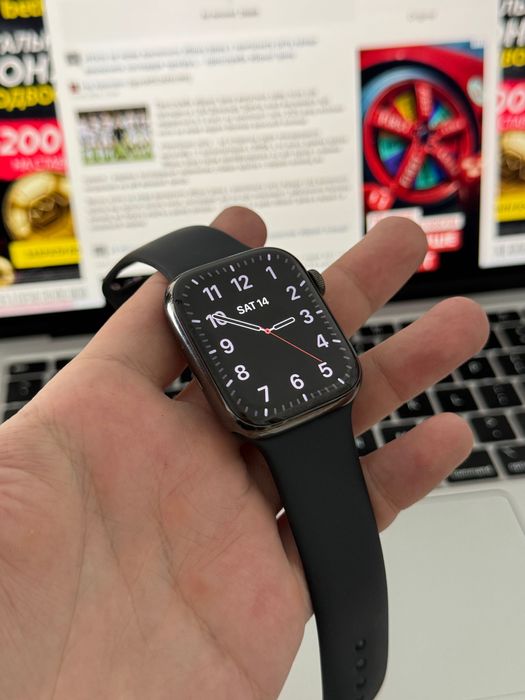 Apple Watch Series 8 45mm Graphite Stainless Steel Повний комплект