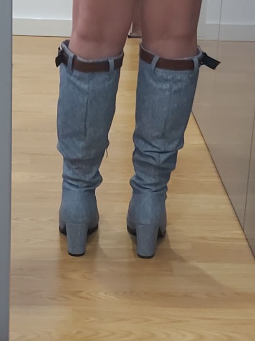 Botas imitação de ganga