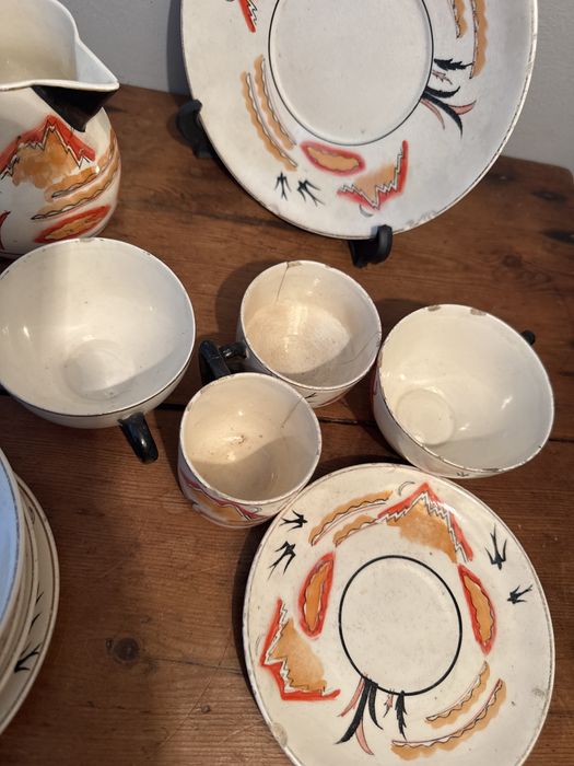 Raro Serviço de Chá Art Déco "Andorinhas" – Fábrica de Massarelos (Anos 20/30)