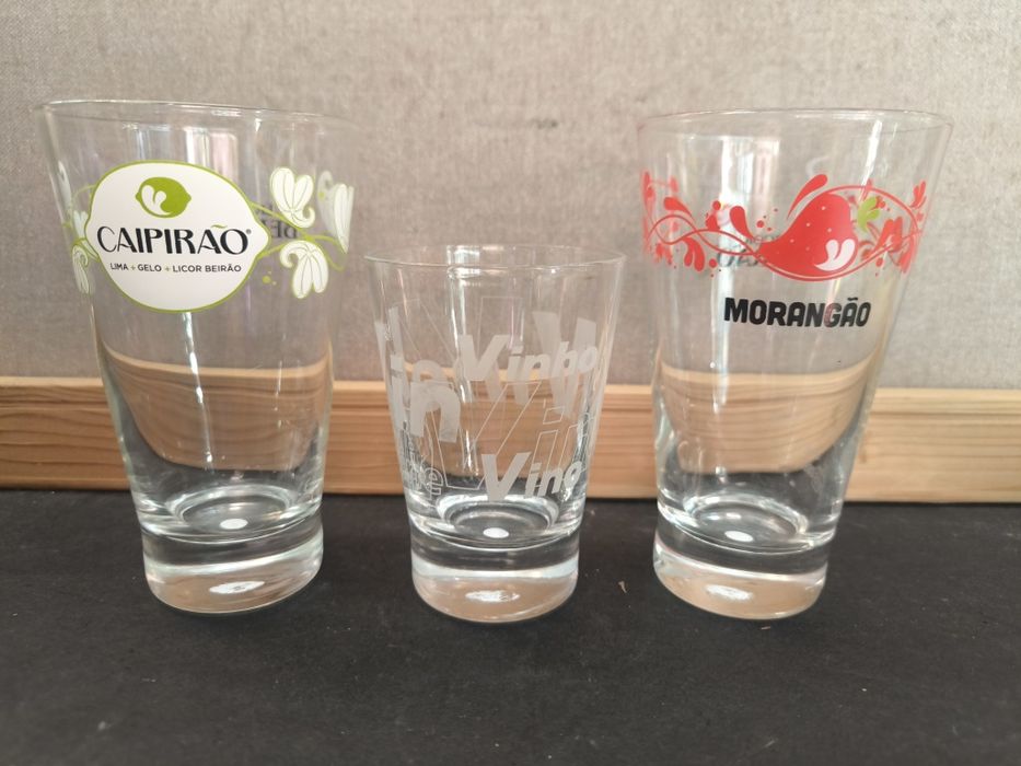 Conjunto de 3 Copos Licor Beirão (Caipirão e Morangão) + Vinho
Conjunto ideal para quem gosta de preparar cocktails em casa
