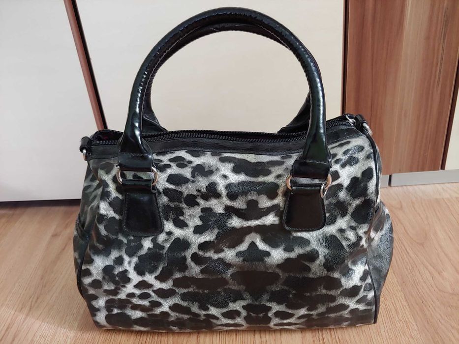 Torebka damska biało-czarna