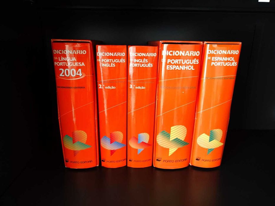 Conjunto de 5 Dicionários Porto Editora - Português, Inglês e Espanhol