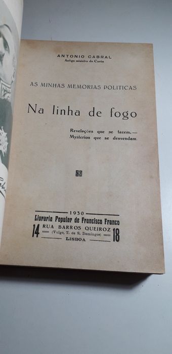 Na Linha de Fogo - António Cabral (1ª edição, 1930)