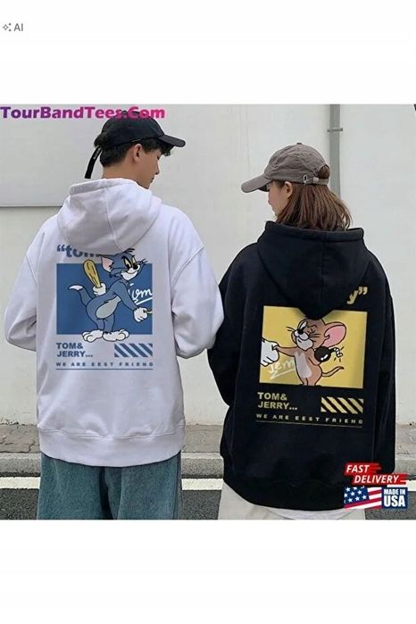 Bluza damska z nadrukiem tom i jerry oversize m/xl 5ia