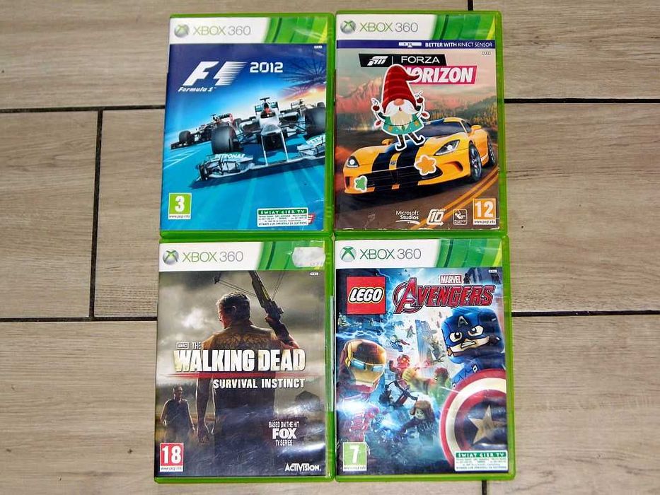 Gry XBox 360 Lego Avengers, Forza Horizon, F1 2012, The Walking Dead