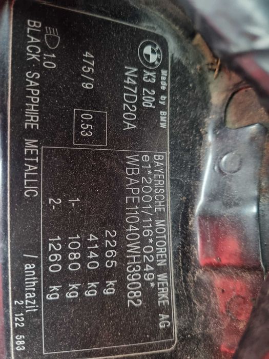 Slinik N47D20A BMW, słaba kompresja oraz stuki w silniku, uszkodzony.